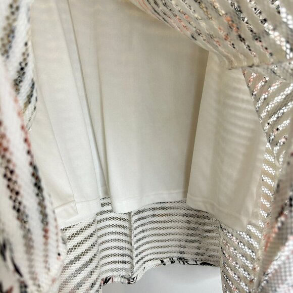 Le Chateau Cut Work Lace Sheer Full Floral Skirt Sz 18 White Pink Botanical Twee - Picture 5 of 8